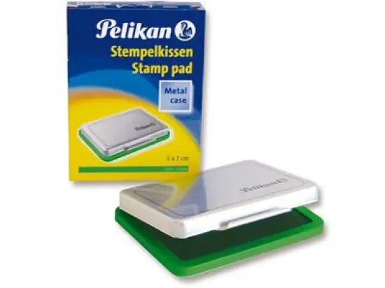 Stempelkissen Pelikan 331199 5 x 7 cm, grün, Metallgehäuse