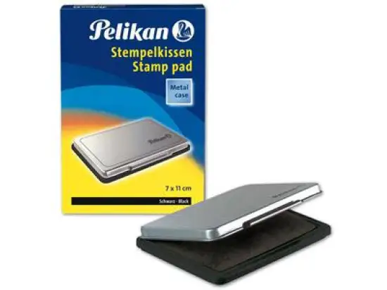 Stempelkissen Pelikan 331777 7 x 11 cm, schwarz, Metallgehäuse