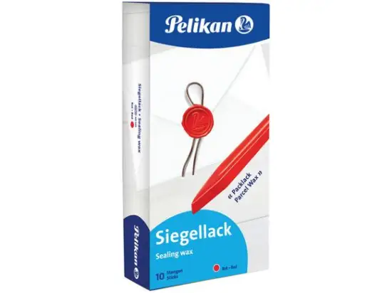 Siegellack / Banklack Pelikan 361220 60/10 rot Stange, Pack 10 Stk