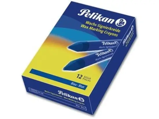 Wachssignierkreide Pelikan 701102 772/12 gelb rund für glatte Untergründe, Pack 12 Stk