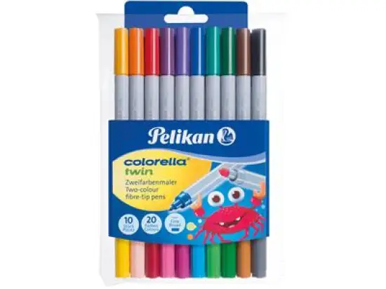 Faserschreiber Pelikan 949511 Colorella twin 10er-Etui, farbig-sortiert