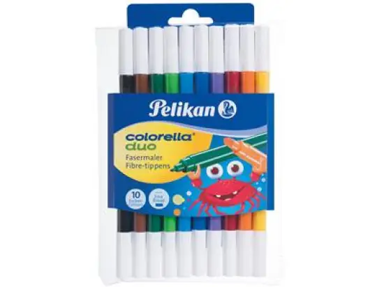 Faserschreiber Pelikan 973172 Colorella duo C407 10er-Etui, farbig-sortiert, dick+dünn