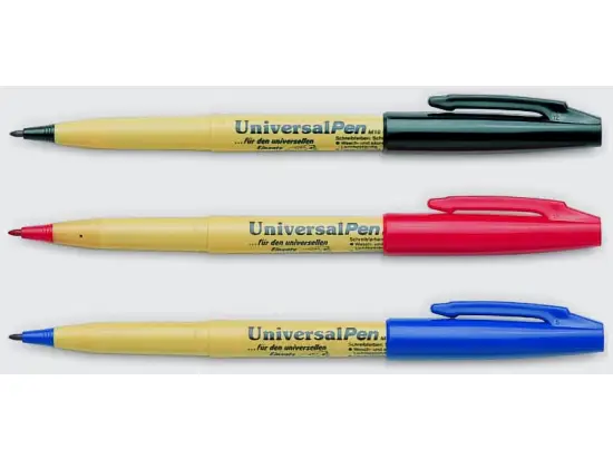 Universalmarker Pentel M10U-B UniversalPen 0,8-1,0mm, Rundspitze, rot, Pack 12 Stk
