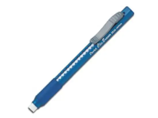 Radierstift Pentel ZE11T-C Clic Eraser 2 weiß, Gehäusefarbe: blau-transparent