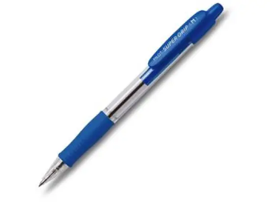 Kugelschreiber Pilot BPGP-10R-M-L 2030003 Super Grip M 0,4mm (M), Wechselmine, Druckmechanik, blau