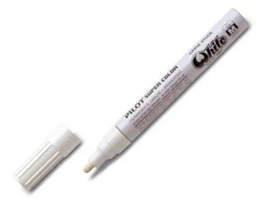 Lackmarker Pilot SC-W-M 4067049 Super Color White M 2mm (M), Rundspitze, weiß, Pack 12 Stk