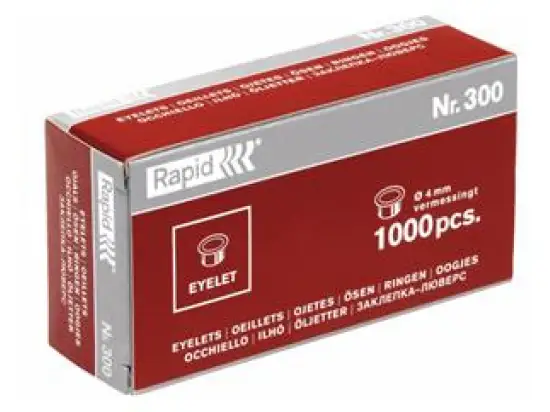 Ösen Rapid 31073008 Nr. 300 1M 4mm vermessingt, Pack 1000 Stk
