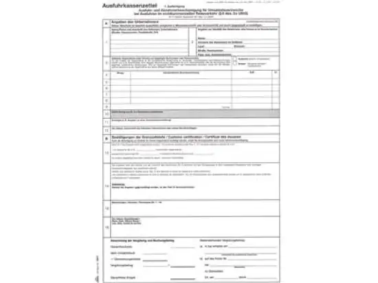 Ausfuhrkassenzettel RNK 2277 A4, 3 Blatt, selbstdurchschreibend SD, Pack 50 Stk