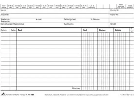 Kontokorrentkarten RNK 115350 A5, weiß, Soll-Haben-Saldo, Pack 100 Stk