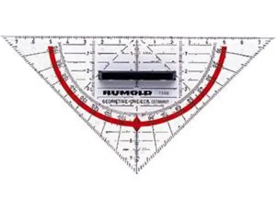 Geometrie-Dreieck Rumold 1046 Hypotenuse 160mm mit Griff Plexiglas