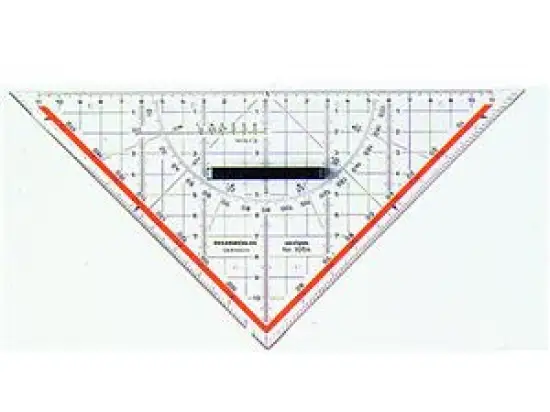 Zeichendreieck Rumold 1054 Plexiglas 25cm mit Griff transparent