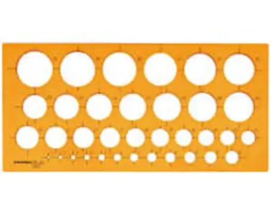 Kreisschablone Rumold 2810 1-35mm Tuschekante Kunststoff orange/transparent