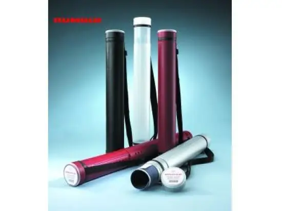 Zeichenrollen-Köcher Rumold ZR6614 Ø80mm, 600-1000mm verstellbar, silber-schwarz, Schultergurt