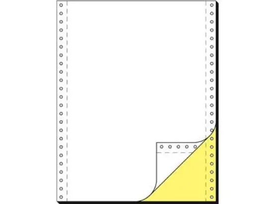 Computerpapier Sigel 33242 12" x 240 mm (A4 hoch), endlos, Längsperforation, AHL, 2-fach, 60/57g, weiß, Pack 1000 Blatt
