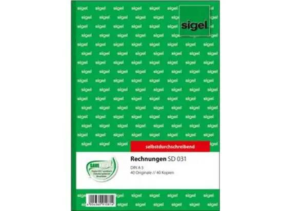Rechnung Sigel SD031 A5 2 x 40 Blatt selbstdurchschreibend