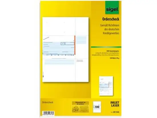 Orderscheck Sigel ZV535 PC/A4 100 Blatt 90g