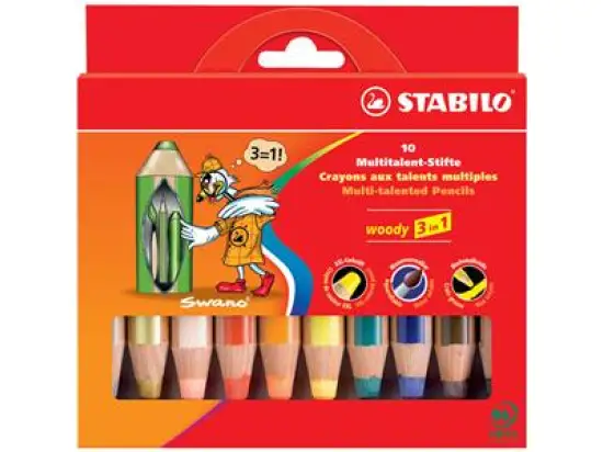 Multitalent-Stift Stabilo 880/10 woody 3in1 10er-Etui, Pack 5 Stk