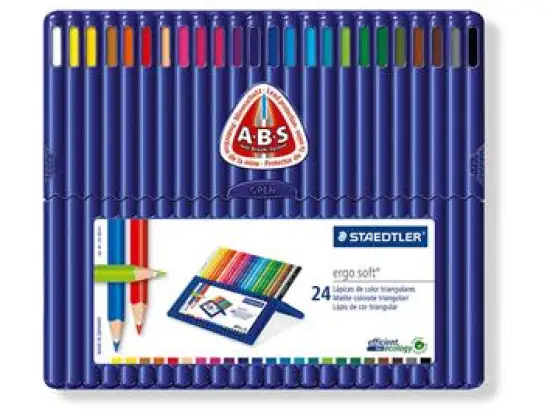 Farbstift Staedtler 157SB24 157 SB24 ergosoft 24er-Etui, farbig-sortiert, dreieckig, Pack 5 Stk