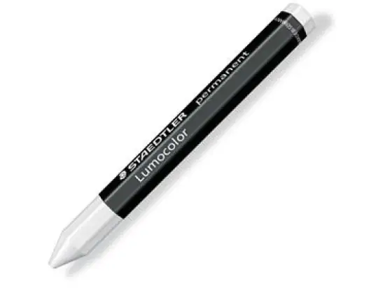 Universalkreide Staedtler 236-0 Lumocolor permanent omnigraph wischfest, wasserfest, weiß, Pack 12 Stk