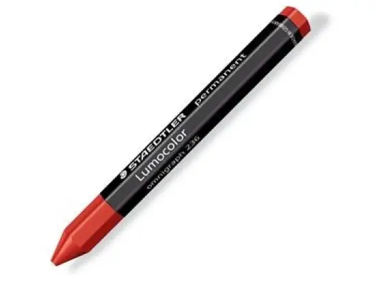 Universalkreide Staedtler 236-2 Lumocolor permanent omnigraph wischfest, wasserfest, rot