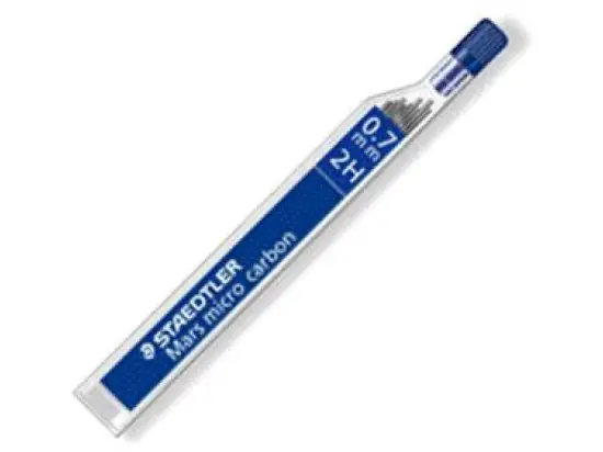 Druckbleistift-Mine Staedtler 25007-2H 250 07-2H Mars micro carbon Stärke: 0,7 mm, Härte: 2H, Pack 12 x Dose je 12 Stk
