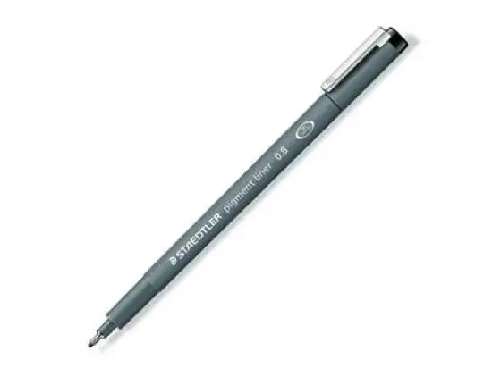 Fineliner Staedtler 30808-9 308 08-9 pigment liner Strichstärke: 0,8mm schwarz, Pack 10 Stk