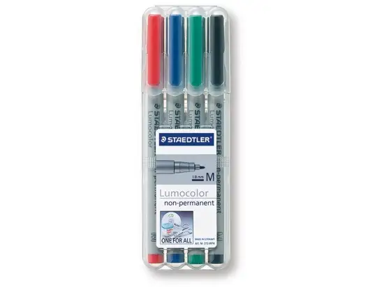 Universalstift Staedtler 315WP4 315 WP4 Lumocolor non-permanent M 4er-Etui, Schreibfarben: je 1x schwarz, rot, blau, grün