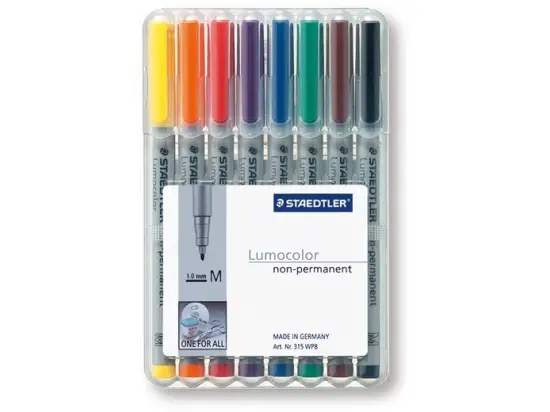 Universalstift Staedtler 315WP8 315 WP8 Lumocolor non-permanent M 8er-Etui, Schreibfarben: je 1x schwarz, rot, blau, grün, braun, orange, gelb, violett