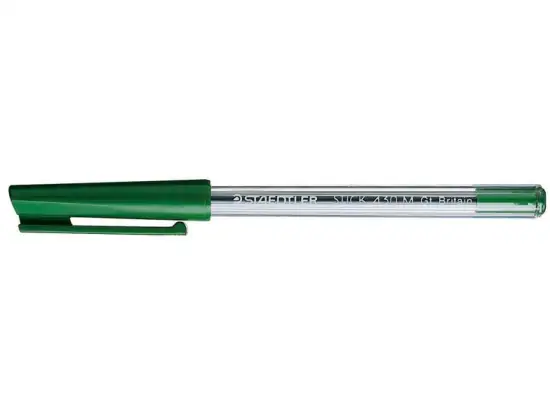 Kugelschreiber Staedtler 430M-5 430 M-5 stick 430 M M, mit Kappe, grün, Pack 10 Stk