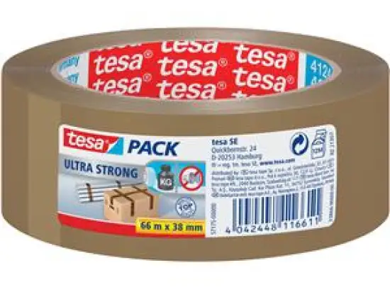 Packband Tesa 57175-00000-02 tesapack ultra strong 38 mm x 66 m, Kunststoff (PVC), braun