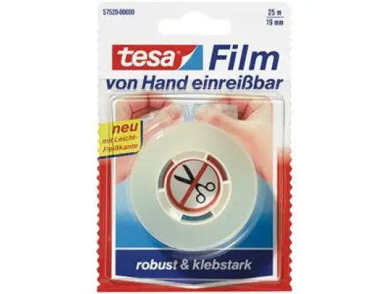 Klebefilm Tesa 57520-00000-00 tesafilm 19mm x 25m transparent von Hand einreißbar