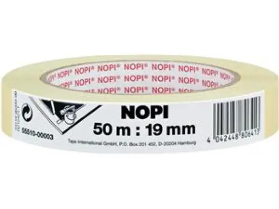 Kreppband Nopi 55510-00003-00 19mm x 50m schwach-gekreppt schmiegsam für gerade Kanten