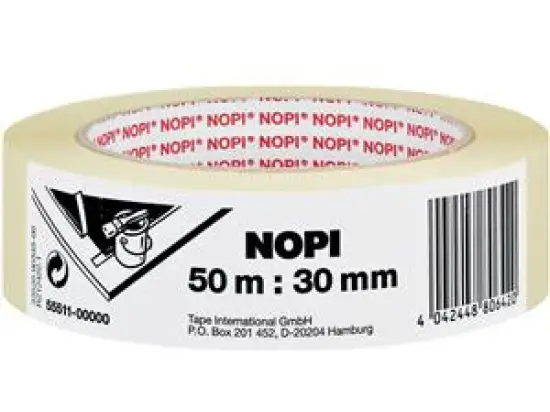 Kreppband Nopi 55511-00000-00 30mm x 50m schwach-gekreppt schmiegsam für gerade Kanten