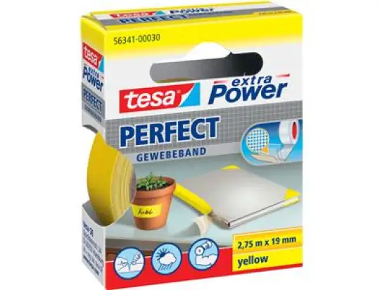 Gewebeband Tesa 56341-00030-03 extra Power Perfekt 19 mm x 2,75 m, gelb