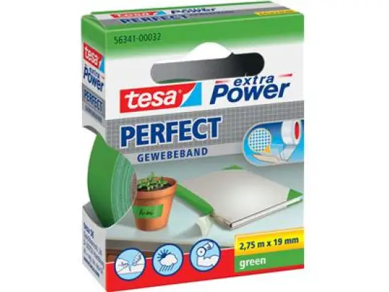 Gewebeband Tesa 56341-00032-03 extra Power Perfekt 19 mm x 2,75 m, grün