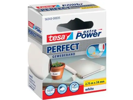 Gewebeband Tesa 56343-00035-03 extra Power Perfekt 38 mm x 2,75 m, weiß