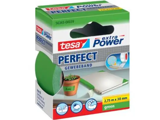 Gewebeband Tesa 56343-00039-03 extra Power Perfekt 38 mm x 2,75 m, grün