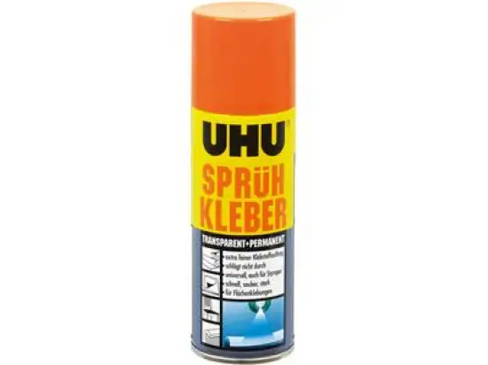 Sprühkleber UHU 46740 permanent, transparent, Pack 6 x 200ml
