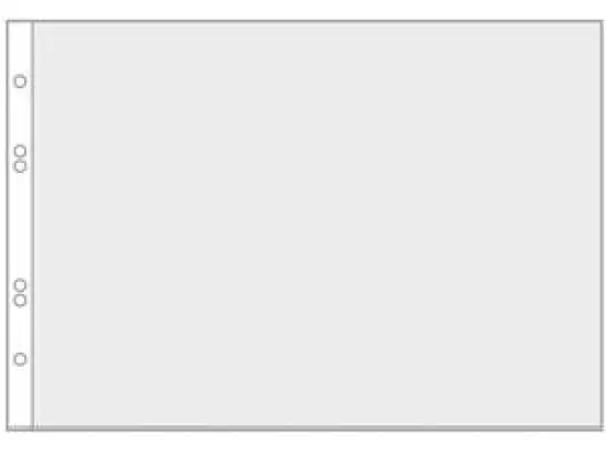 Prospekthüllen Veloflex 4340300 A4-quer, PP-Folie, 100my, oben offen, glasklar, 4-fach-Lochung, Pack 10 Stk