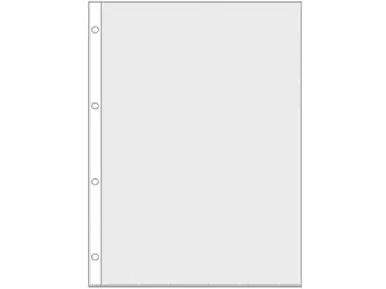 Prospekthüllen Veloflex 4345300 A4 75my PP-Folie oben offen 4-fach-Lochung verstärkter Lochrand, Pack 10 Stk