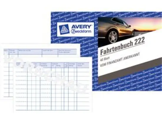 Fahrtenbuch Avery Zweckform 222 A6-quer, 40 Blatt, mit Kraftstoffverbrauchstabelle, vom Finanzamt anerkannt