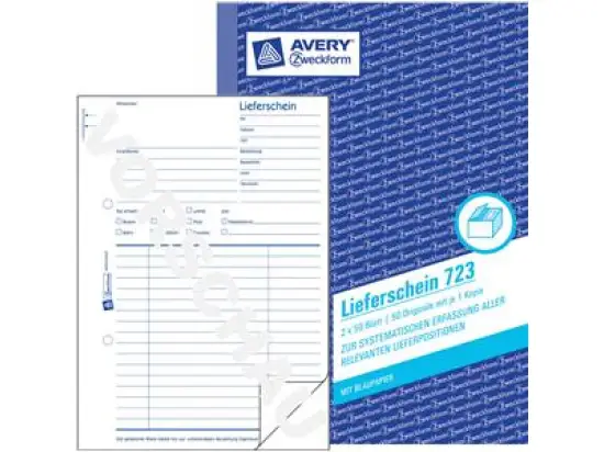 Lieferschein Avery Zweckform 723 A5, 2 x 50 Blatt, selbstdurchschreibend