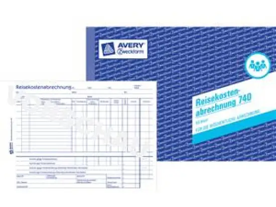 Reisekostenabrechnung Avery Zweckform 740 A5-quer, 50 Blatt, wöchentliche Abrechnung, mit Blaupapier, Kfz-Kostenaufstellung
