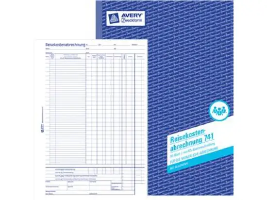 Reisekostenabrechnung Avery Zweckform 741 A4, 50 Blatt, monatlich, mit KFZ-Kostenaufstellung