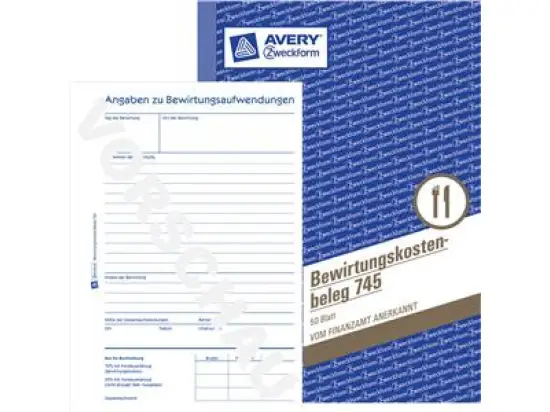 Bewirtungskostenbeleg Avery Zweckform 745 A5 50 Blatt