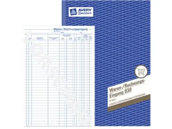 Waren-/ Rechnungs-Eingang Avery Zweckform 930 A4, 50 Blatt, gemäß Wareneingangsverordnung, Pack 5 Stk
