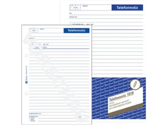 Telefonnotiz Avery Zweckform 1019 A5, 50 Blatt, mit vordefinierten Feldern