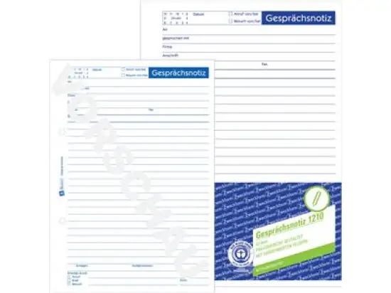 Gesprächsnotiz Avery Zweckform 1210 A5 50 Blatt Recycling oben verleimt