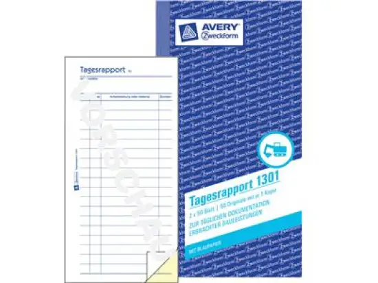 Tagesrapport Avery Zweckform 1301 105x200mm 2 x 50 Blatt mit Blaupapier