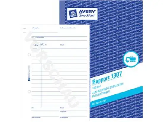 Rapport Avery Zweckform 1307 A5, 100 Blatt mit Blaupapier